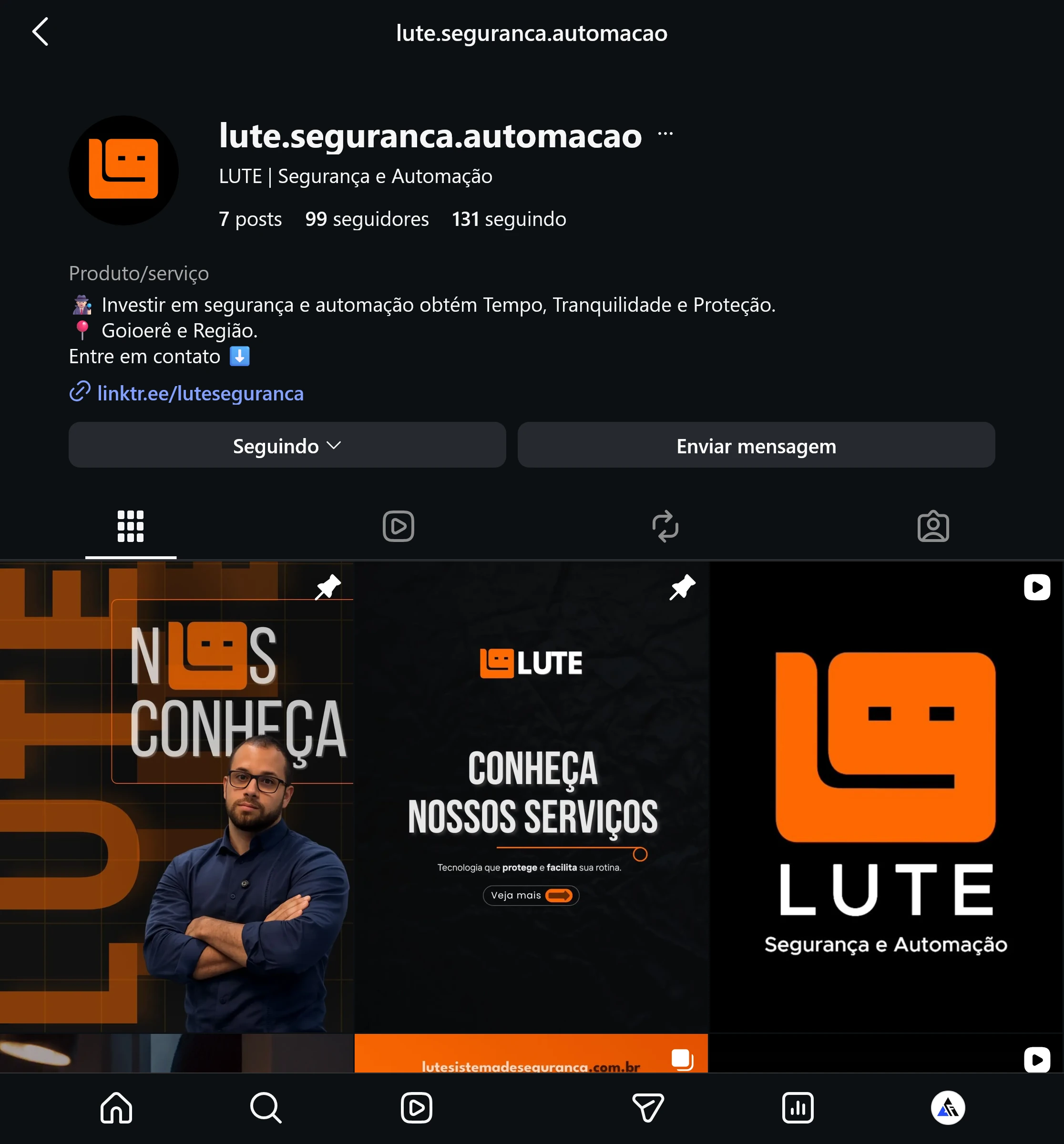 Perfil do Instagram com estratégia de conteúdo aplicada pela Amarus Freire