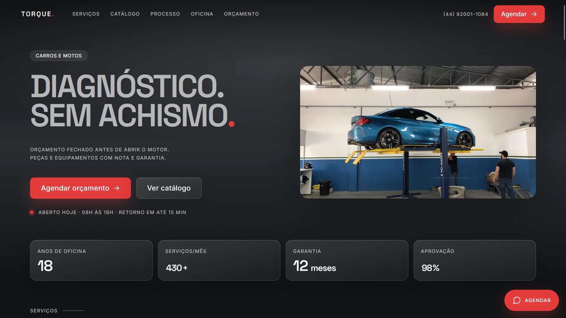 Segunda tela desktop de sistema web desenvolvido pela Amarus Freire